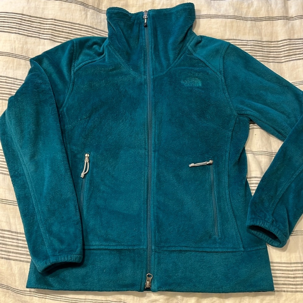 The North Face fleece full zip jacket in Teal - size Medium